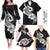 Polynesia Family Matching Outfits Off Shoulder Long Sleeve Dress And Hawaiian Shirt Plumeria With Tribal Pattern Black Vibes LT14 - Polynesian Pride