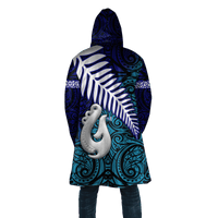 Aotearoa New Zealand Maori Fern Fish Hook Cloak For Men and Women - Polynesian Pride