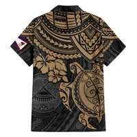 American Samoa Matching Dress and Hawaiian Shirt Polynesian Gold Turtle - Polynesian Pride