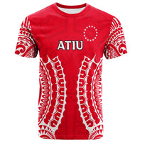 Cook Islands Atiu T Shirt Tribal Pattern LT12 Red - Polynesian Pride