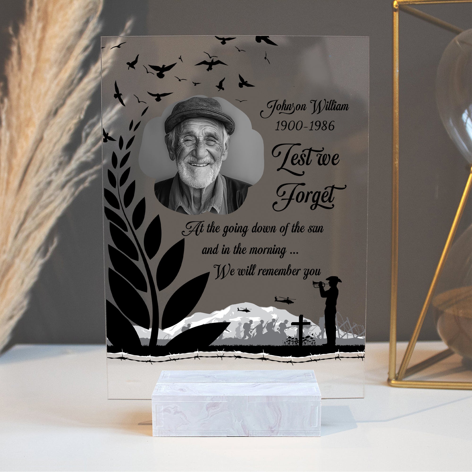 Custom Photo New Zealand ANZAC Day Memorial Plaque - Lest We Forget Personalized Acrylic Plaque CTM05 Acrylic Table Sign - Polynesian Pride