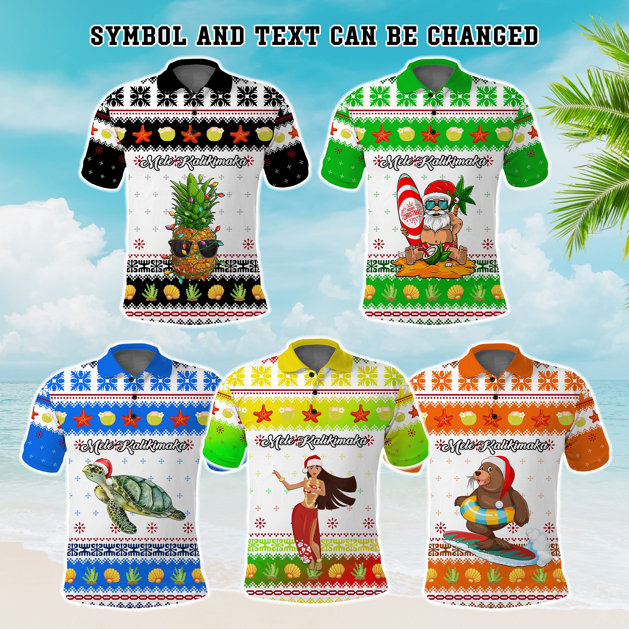 Custom Christmas Hawaii Symbols Polo Shirt Polynesian Tribal Pattern CTM05 - Polynesian Pride