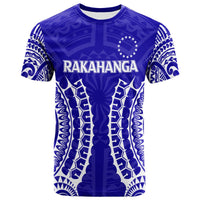 Custom Cook Islands Rakahanga T Shirt Tribal Pattern LT12 Blue - Polynesian Pride