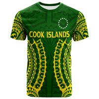 Cook Islands T-Shirt - Tribal Pattern LT12 Green - Polynesian Pride
