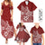 Hawaii Family Matching Outfits Polynesia Summer Maxi Dress And Shirt Family Set Clothes Plumeria Red Curves LT7 - Polynesian Pride