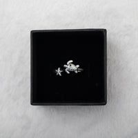 Polynesian Pride Sea Turtle and Starfish Ring – Adjustable Sterling Silver Ocean Jewelry - Polynesian Pride