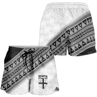 2026 Autumn Rugby Nations Fiji Shorts for Women Fijian Tapa Tribal Lauhala Inspired LT9 - Polynesian Pride