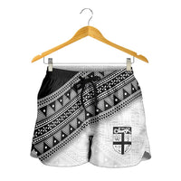 2026 Autumn Rugby Nations Fiji Shorts for Women Fijian Tapa Tribal Lauhala Inspired LT9 - Polynesian Pride