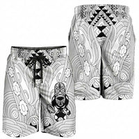 2026 Autumn Rugby Nations New Zealand Shorts for Men White Kowhaiwhai Maori Tribal Taniko Motif