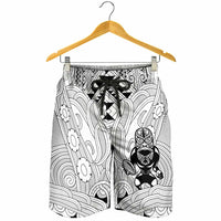 2026 Autumn Rugby Nations New Zealand Shorts for Men White Kowhaiwhai Maori Tribal Taniko Motif