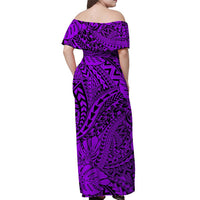 Hawaii Off Shoulder Long Dress Polynesian Tribal Art Ver.03 LT14 - Polynesian Pride