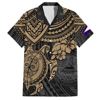 American Samoa Matching Dress and Hawaiian Shirt Polynesian Gold Turtle - Polynesian Pride