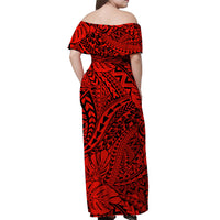 Hawaii Off Shoulder Long Dress Polynesian Tribal Art Ver.02 LT14 - Polynesian Pride