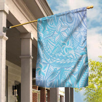 Baby Blue Gradient Polynesia Garden Flag Hawaiian Tribal Hammerhead Shark Tattoo LT14