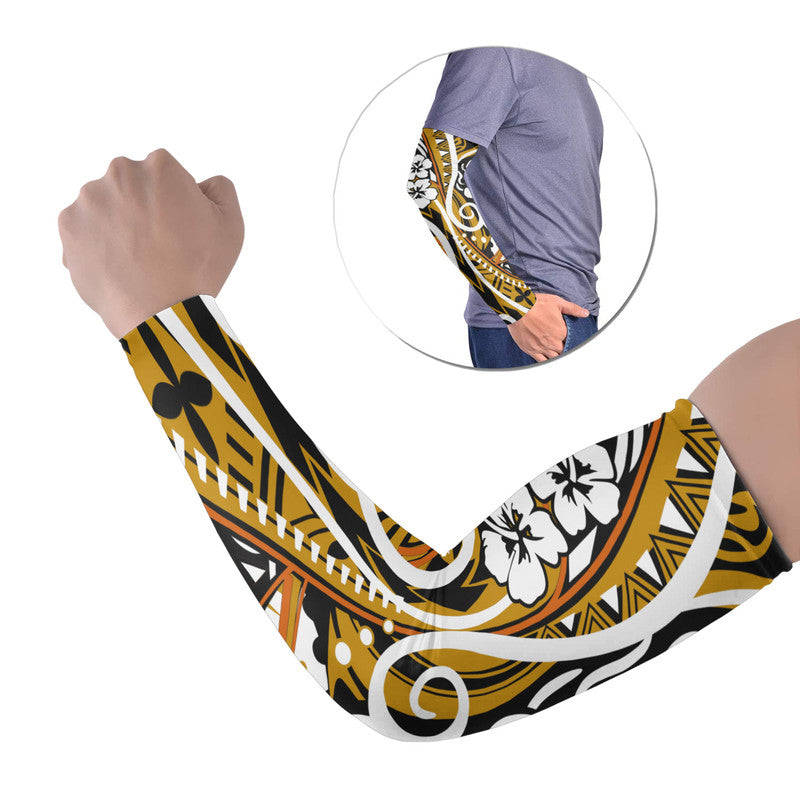 Plumeria Polynesian Arm Sleeve (Set of 2) Trending Gold LT6 Set of 2 Gold - Polynesian Pride