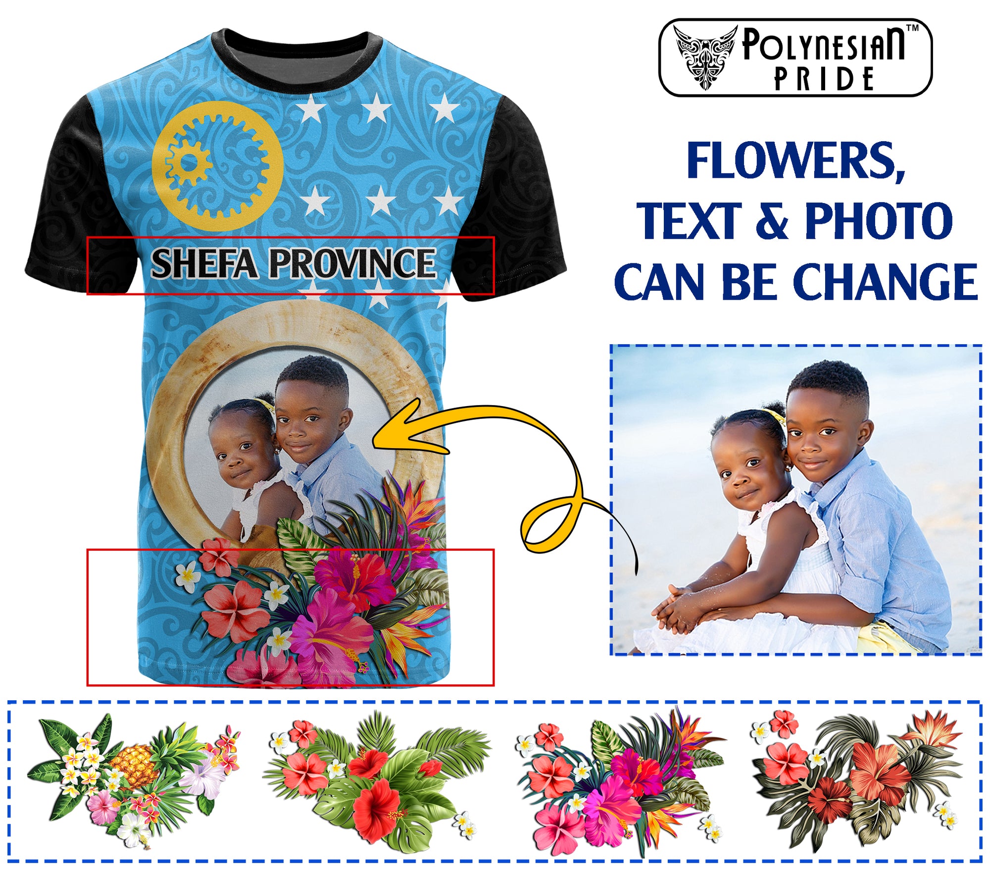 Sanma Province Custom T Shirt With Photo Vanuatuan Boar's Tusk Flag Multicolored CTM09 - Polynesian Pride