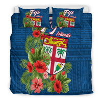 Fiji Islands Bedding Set Tropical Flowers and Tapa Pattern LT9 - Polynesian Pride