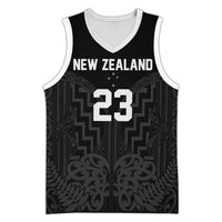 Custom Photo New Zealand Basketball Jersey Maori Moko Tribal Motifs