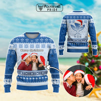 Custom Photo Hawaii Christmas Knitted Sweatshirt Mele Kalikimaka CTM05 Multicolor - Polynesian Pride
