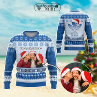 Custom Photo Hawaii Christmas Knitted Sweatshirt Mele Kalikimaka