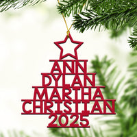 Custom Christmas Family Names Xmas Tree Ceramic Ornament