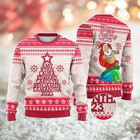 Custom Polynesian Knitted Sweatshirt Family Names Xmas Tree