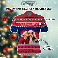 Custom Photo Guam Christmas Polo Shirt Guaman Seal Poinsettia Felis Pasgua