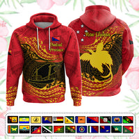 Custom Papua New Guinea Provinces Hoodie Symbol Flag Polynesian Pattern - Polynesian Pride