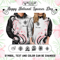 Custom Polynesian Couple National Spouses Day Hoodie Compass Hibiscus Flowers