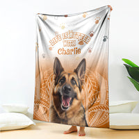 Custom Pet Photo Life Is Better With - National Pet Day Blanket Polynesian Pattern