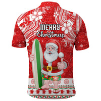 Custom Polynesian Countries Christmas Polo Shirt Santa Coat Of Arms - Polynesian Pride