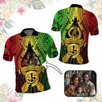 Custom Photo Vanuatu Independence Day Polo Shirt 45th Anniversary - Polynesian Pride