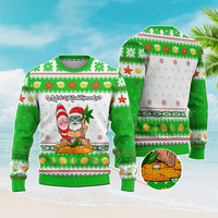 Custom Christmas Hawaii Symbols Knitted Sweatshirt Polynesian Tribal Pattern