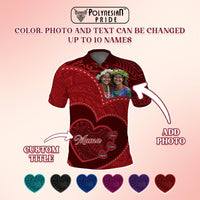 Custom Photo Happy Mother's Day Polo Shirt Polynesian Pattern CTM05