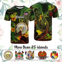 Custom Polynesian Countries T Shirt Coat Of Arms Polynesian Tribal Tattoo Shark CTM05 - Polynesian Pride