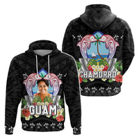 Custom Photo Guam Chamorro Hoodie Tribal Latte Stone With Dolphins