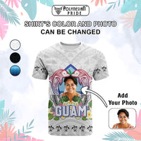 Custom Photo Guam Chamorro T Shirt Tribal Latte Stone With Dolphins CTM05 - Polynesian Pride