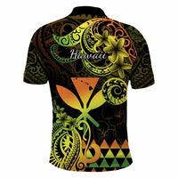 Custom Hawaii Symbols Polo Shirt Plumeria Kakau Polynesian Tribal