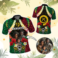 Custom Photo Vanuatu Children's Day Polo Shirt Pig Tusk Polynesian Pattern CTM05 Multicolor - Polynesian Pride