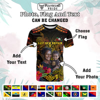 Custom Photo Papua New Guinea Provinces T Shirt Symbol Flag Sepik Blue Orchid Motifs CTM05