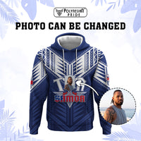 Custom Photo Toa Samoa Rugby Hoodie Samoan Pride With Tribal Pattern