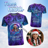 Custom Photo Memorial T shirt You Are Never Gone From My Heart Polynesian Tribal Pattern