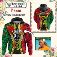 Custom Photo Vanuatu Independence Day Hoodie Pig Tusk Polynesian Pattern CTM05 - Polynesian Pride