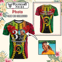 Custom Photo Vanuatu Independence Day T Shirt Pig Tusk Polynesian Pattern CTM05 - Polynesian Pride
