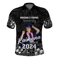 Custom Photo Graduation Ceremony Polo Shirt Graduate Congratulations Polynesian Pattern
