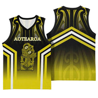 New Zealand Aotearoa Iwi Personalised Text Basketball Jersey Maori Hei Tiki Special Style CTM05 - Polynesian Pride