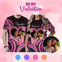 Custom Photo Polynesian Couple Valentine Day T shirt I LOVE YOU FOREVER CTM05 Multicolor - Polynesian Pride