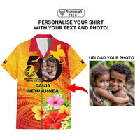 Custom Photo Papua New Guinea 50th Years Hawaiian Shirt Hapi De bilong Indipendens Papua Niugini