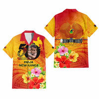 Custom Photo Papua New Guinea 50th Years Hawaiian Shirt Hapi De bilong Indipendens Papua Niugini