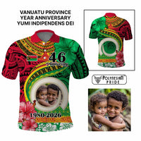 Custom Photo Vanuatu Year Anniversary Polo Shirt Yumi Indipendens Dei